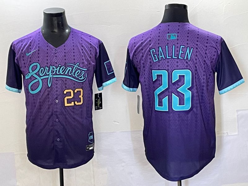 Men 2025 Arizona Diamondback #23 Gallen Purple Joint Name Nike MLB Jersey style 16->arizona diamondback->MLB Jersey